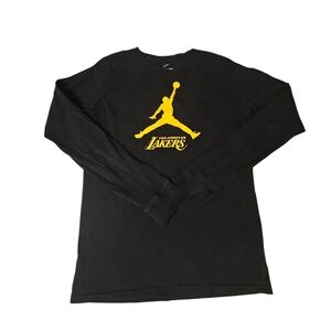 Los Angeles Lakers Nike Jordan NBA Long Sleeve Black Shirt Youth XL 18/20